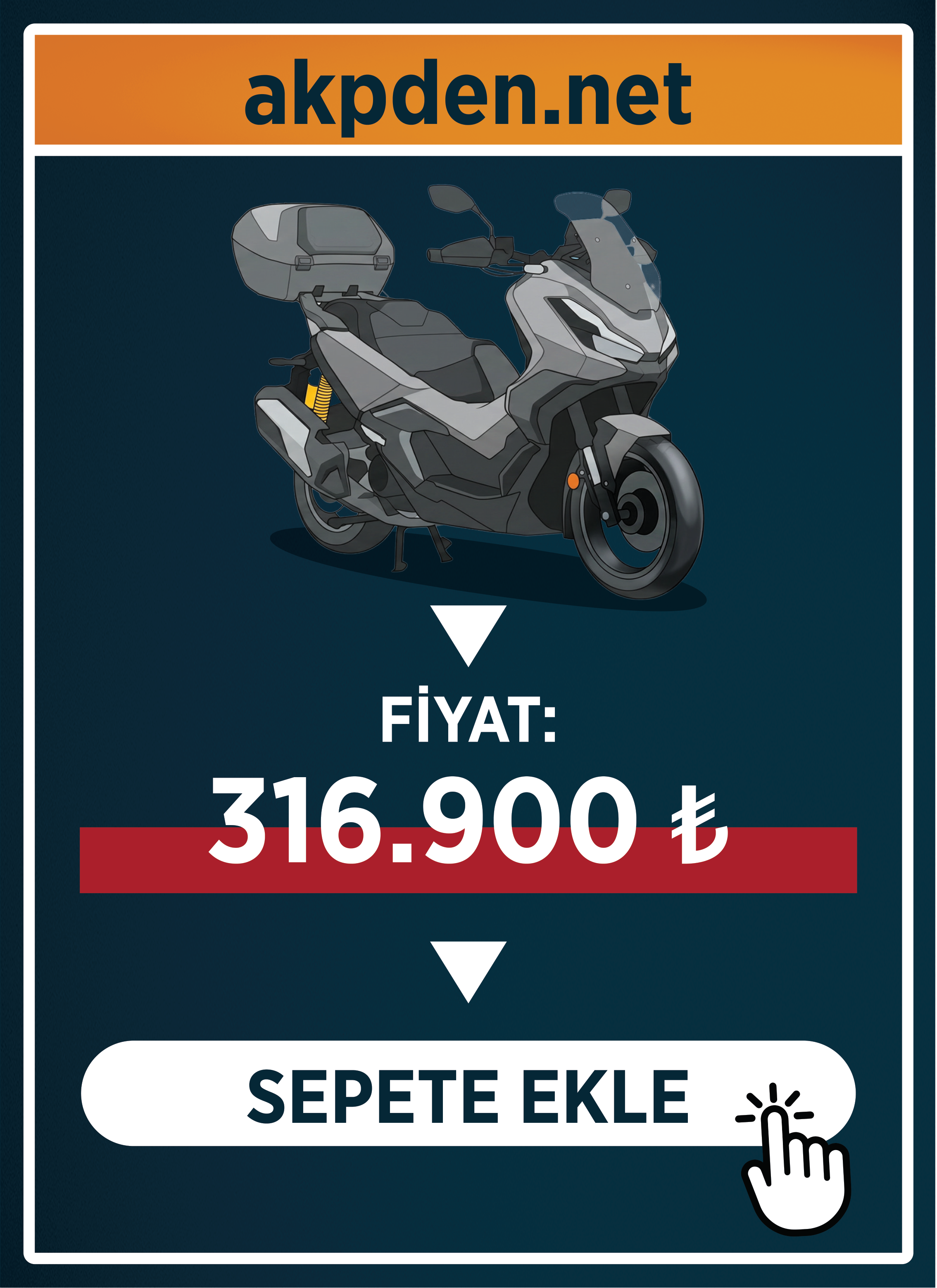 Motosiklet etiket fiyatı: ₺ 316.900